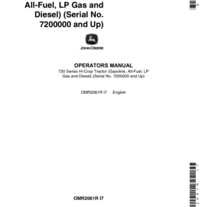 John Deere 720 Hi-Crop, Gas, All Fuel LP, & Diesel Tractors Operator's Manual (OMR2061R) - Image 1