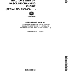 John Deere 730 GP Standard Diesel Tractor Operator's Manual (OMR20699) - Image 1