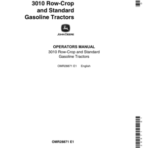 John Deere 3010 Row Crop & Standard Tractor Operator's Manual (OMR28871) - Image 1