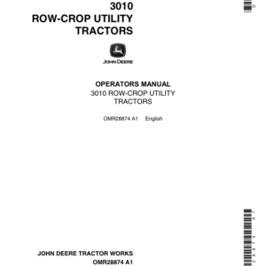 John Deere 3010 Row Crop Utiility Gas Tractor Operator's Manual (OMR28874) - Image 1