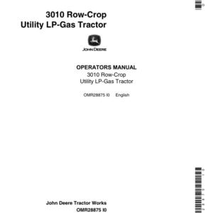 John Deere 3010 Row Crop Utility LP-Gas Tractor Operator's Manual (OMR28875) - Image 1