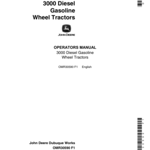 John Deere 3010 Row Crop Utility Wheel Tractor Operator's Manual (OMR30590) - Image 1