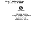 John Deere XUV865E, XUV865M, XUV865R Gator Utility Vehicle Repair Manual (040001-Current)