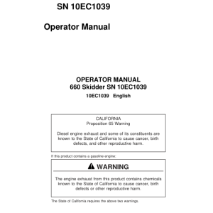 John Deere 660 Skidders Operator's Manuals (10EC1039) - Image 1