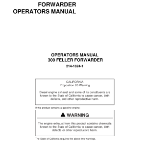 John Deere 330 Forwarders Operator's Manuals (214-1624) - Image 1