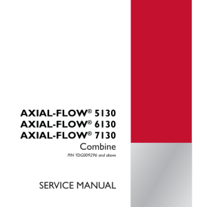 Case 5130, 6130, 7130 Combines Axial Flow Service Repair Manual