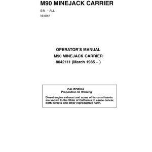 John Deere M90 Skidders Operator's Manuals (8042111) - Image 1