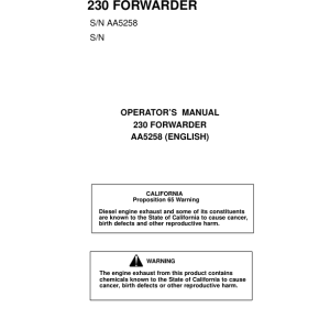 John Deere 230 Forwarders Operator's Manuals (AA5258) - Image 1