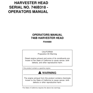 John Deere 746B Attachments Operator's Manuals (F044989) - Image 1