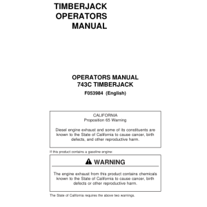 John Deere 743C Harvesting Heads Operator's Manuals (F053984) - Image 1