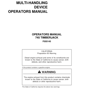 John Deere 745 Harvesting Heads Operator's Manuals (F055145) - Image 1