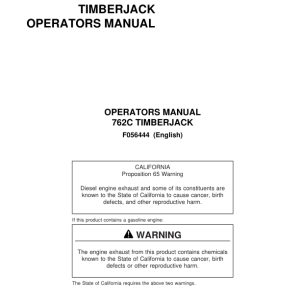 John Deere 762C Harvesting Heads Operator's Manuals (F056444) - Image 1