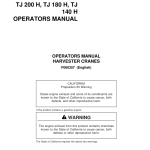 John Deere TJ200H, TJ180H, TJ140H Forwarder Cranes Operator's Manuals (F060357) - Image 1