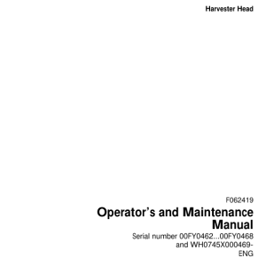 John Deere 745 Harvesting Heads Operator's Manuals (F062419) - Image 1