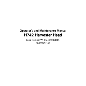John Deere H742 Harvesting Heads Operator's Manuals (F063132) - Image 1