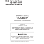 John Deere H742 Harvesting Heads Operator's Manuals (F069696) - Image 1