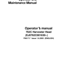 John Deere 762C Harvesting Heads Operator's Manuals (F069797) - Image 1