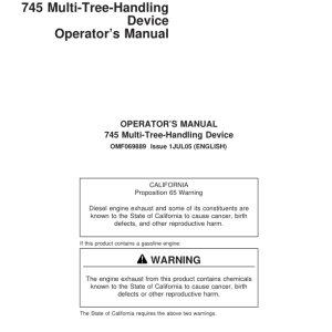 John Deere 745 Harvesting Heads Operator's Manuals (F069889) - Image 1