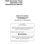 John Deere H290 Harvesting Heads Operator's Manuals (F070639) - Image 1
