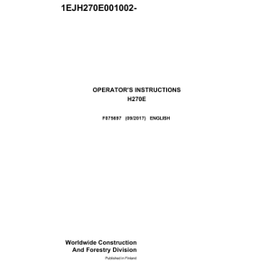 John Deere H270E Harvesting Heads Operator's Manuals (F075697) - Image 1