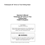 John Deere 20 INCH Dtt Disc Saw Felling Heads Operator's Manuals (F288075) - Image 1
