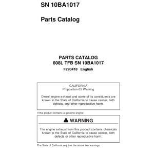 John Deere 608L Tracked Feller Bunchers Operator's Manuals (F293418) - Image 1