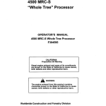 John Deere 4500 Delimbers Operator's Manuals (F304595) - Image 1