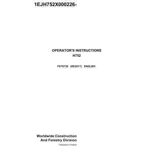 John Deere H752 Harvesting Heads Operator's Manuals (F670736) - Image 1
