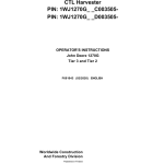 John Deere 1270G T2 6W, 1270G T2 8W, 1270G T3 6W, 1270G T3 8W Wheeled Harvesters Operator's Manuals (F691043) - Image 1
