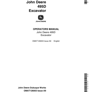 John Deere 495D Excavators Operator's Manuals (OMAT126003) - Image 1