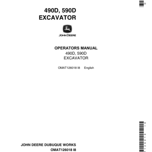 John Deere 490D, 590D Excavators Operator's Manuals (OMAT126018) - Image 1