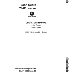 John Deere 744E Loaders Operator's Manuals (OMAT145920) - Image 1