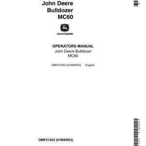 John Deere MC60 Crawlers Operator's Manuals (OMF21353) - Image 1