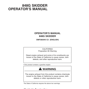 John Deere 848G Skidders Operator's Manuals (OMF383045) - Image 1