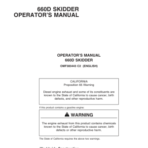 John Deere 660D Skidders Operator's Manuals (OMF383443) - Image 1