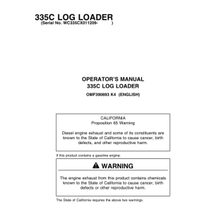 John Deere 335C Knuckleboom Loader Operator's Manuals (OMF390693) - Image 1