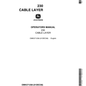 John Deere 230 Attachments Operator's Manuals (OMK571258) - Image 1