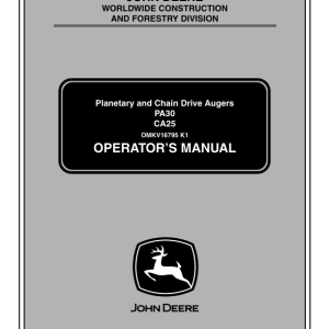 John Deere CA25, PA30 Attachments Operator's Manuals (OMKV16795) - Image 1