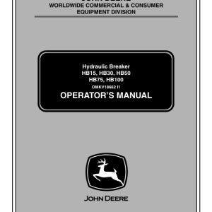 John Deere HB15, HB30, HB50, HB75, HB100 Attachments Operator's Manuals (OMKV18662) - Image 1