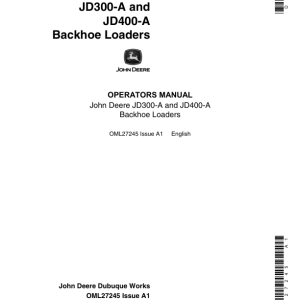 John Deere 300A, 400A Backhoes Operator's Manuals (OML27245) - Image 1