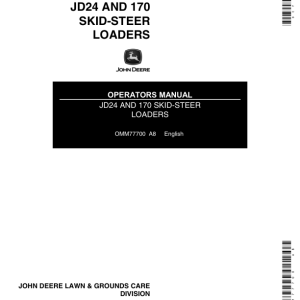 John Deere 24, 170 Skid Steers Operator's Manuals (OMM77700) - Image 1