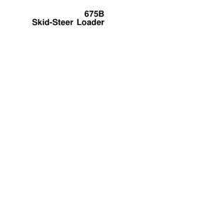 John Deere 675B Skid Steers Operator's Manuals (OMM79635) - Image 1