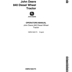 John Deere 840 Tractors Operator's Manuals (OMR21828) - Image 1