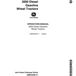 John Deere 3000, 3010 Tractors Operator's Manuals (OMR30590) - Image 1