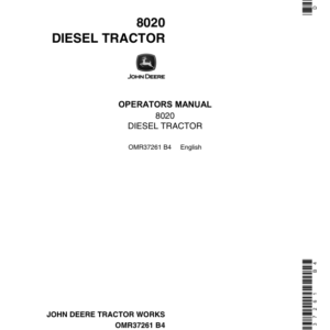 John Deere 8020 4-Wheel Drive Tractor Operator's Manual (OMR37261) - Image 1