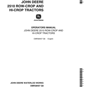 John Deere 2510 Row Crop & Hi-Crop Tractors Operator's Manual (OMR38407) - Image 1