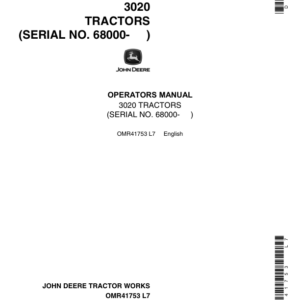 John Deere 3020 Tractors (68000-) Operator's Manual (OMR41753) - Image 1