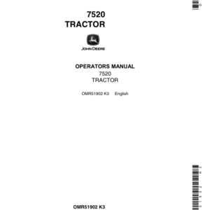 John Deere 7520 Tractor Operator's Manual (OMR51902) - Image 1