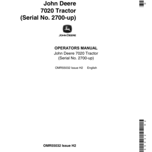 John Deere 7020 Tractor Operator's Manual (OMR55032) - Image 1
