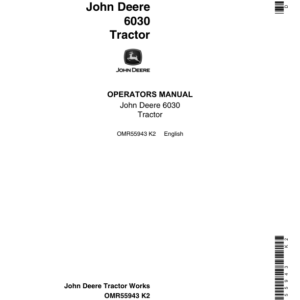 John Deere 6030 Tractor Operator's Manual (OMR55943) - Image 1